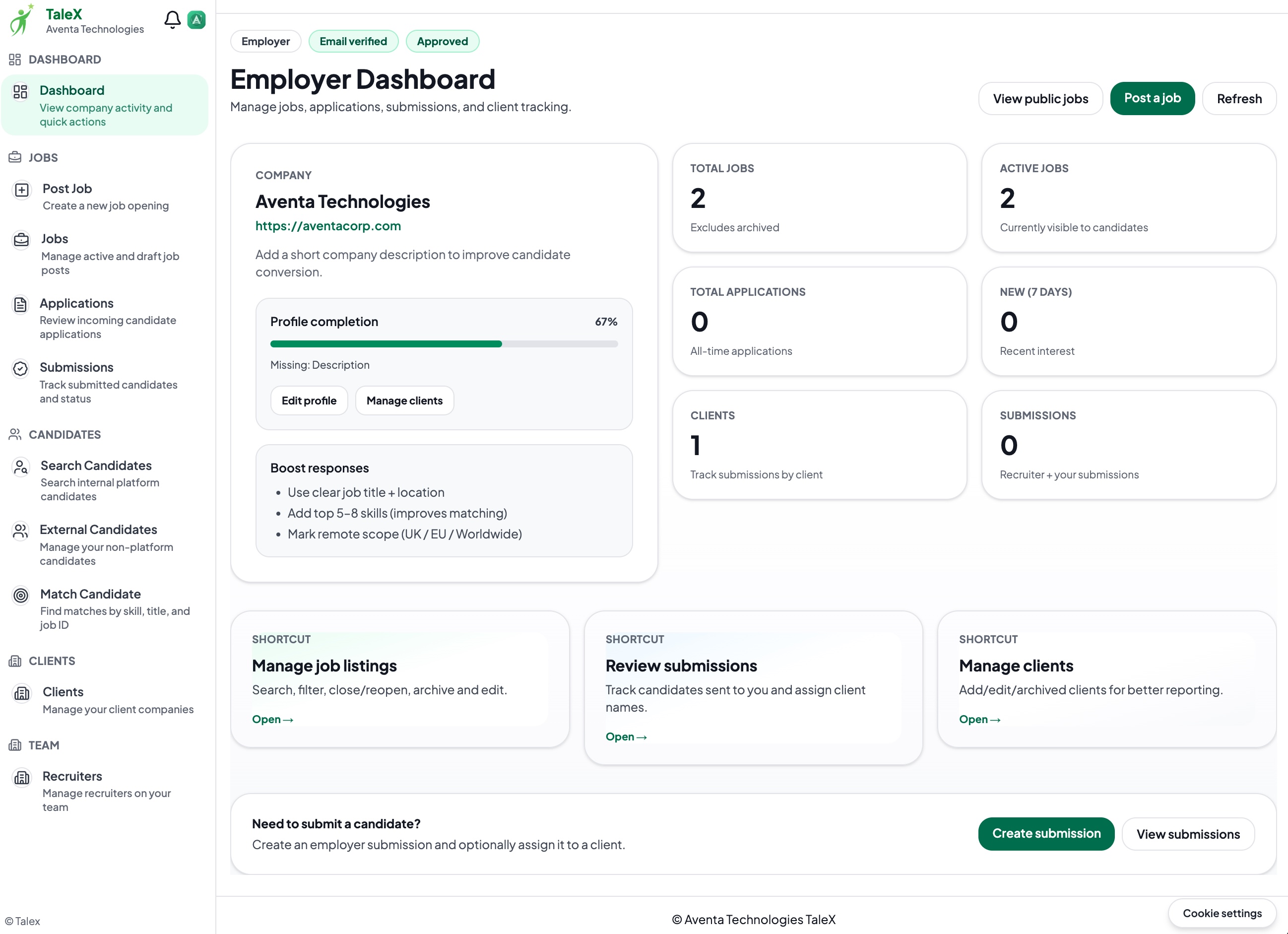 TaleX talent platform product preview